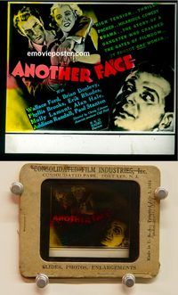 m048 ANOTHER FACE movie glass lantern slide '35 Wallace Ford, Donlevy