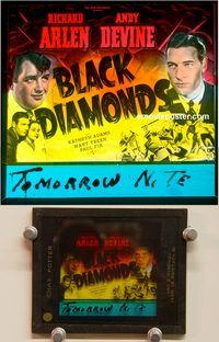 m111 BLACK DIAMONDS movie glass lantern slide '40 Arlen, Devine