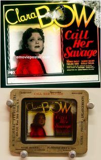m165 CALL HER SAVAGE movie glass lantern slide '32 bad girl Clara Bow