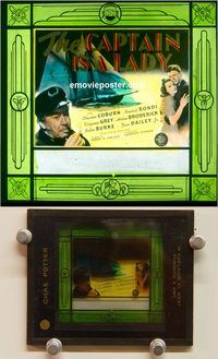 m175 CAPTAIN IS A LADY movie glass lantern slide '40 Charles Coburn