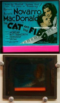 m183 CAT & THE FIDDLE movie glass lantern slide '34 Novarro, MacDonald
