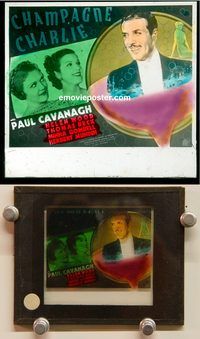 m190 CHAMPAGNE CHARLIE movie glass lantern slide '36 Paul Cavanagh