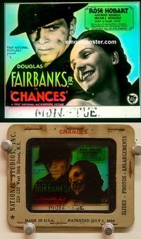 m193 CHANCES movie glass lantern slide '31 Douglas Fairbanks Jr