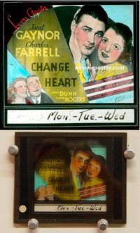 m195 CHANGE OF HEART movie glass lantern slide '34 Janet Gaynor