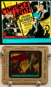 m196 CHARLEY'S AUNT movie glass lantern slide '30 Charlie Ruggles
