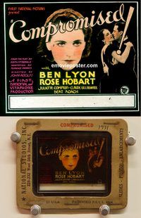 m226 COMPROMISED movie glass lantern slide '31 Rose Hobart, Ben Lyon