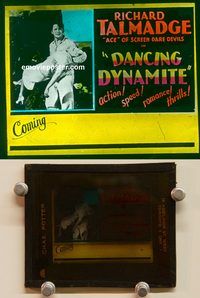 m262 DANCING DYNAMITE movie glass lantern slide '31 Richard Talmadge