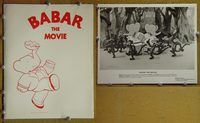 m296 BABAR: THE MOVIE movie presskit '89 cartoon elephants!