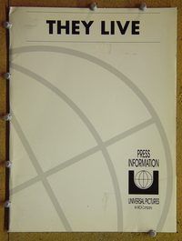 m650 THEY LIVE movie presskit '88 Roddy Piper, John Carpenter