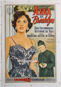 p111 FAST & SEXY linen Argentinean movie poster '60 Gina Lollobrigida