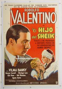 p128 SON OF THE SHEIK linen Argentinean movie poster R30s Valentino