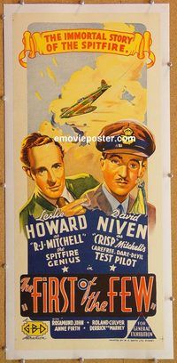 p251 SPITFIRE linen Aust daybill movie poster '42 Leslie Howard