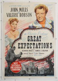 p254 GREAT EXPECTATIONS linen Aust one-sheet movie poster '47 Dickens