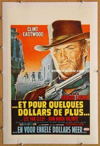 p146 FOR A FEW DOLLARS MORE linen Belgian movie poster R70s Eastwood