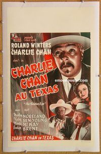 p147 GOLDEN EYE linen Belgian movie poster '48 Charlie Chan!
