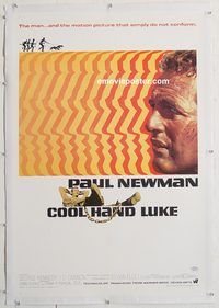 p366 COOL HAND LUKE linen one-sheet movie poster '67 Paul Newman classic!