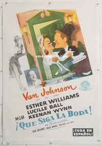 p386 EASY TO WED linen Spanish/US one-sheet movie poster '46 Kapralik art!