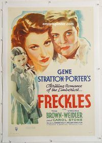 p399 FRECKLES linen one-sheet movie poster '35 Virginia Weidler