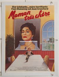 p204 MOMMIE DEAREST linen French 15x21 movie poster '81 Dunaway as Crawford!