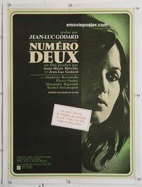 p215 NUMBER TWO linen French movie poster '75 Jean-Luc Godard