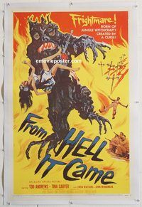 p400 FROM HELL IT CAME linen one-sheet movie poster '57 wacky tree monster!