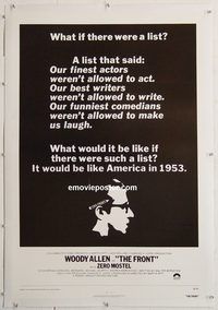 p402 FRONT linen one-sheet movie poster '76 Woody Allen, Ritt, blacklist!