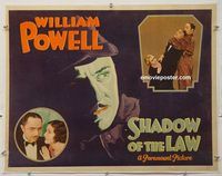p300 SHADOW OF THE LAW linen half-sheet movie poster '30 top Powell image!