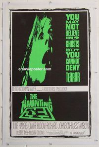 p420 HAUNTING linen one-sheet movie poster '63 Julie Harris, Claire Bloom