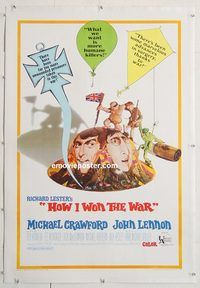 p433 HOW I WON THE WAR linen one-sheet movie poster '68 John Lennon