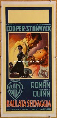 p231 BLOWING WILD linen Italian locandina movie poster '53 Gary Cooper