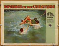 p027 REVENGE OF THE CREATURE lobby card #3 '55 he's captured!
