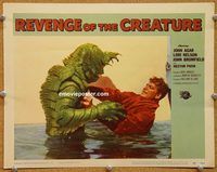 p025 REVENGE OF THE CREATURE lobby card #7 '55 close up attack!