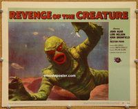 p023 REVENGE OF THE CREATURE lobby card #8 '55 great close up!