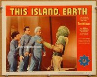 p035 THIS ISLAND EARTH lobby card #2 '55 monster close up!