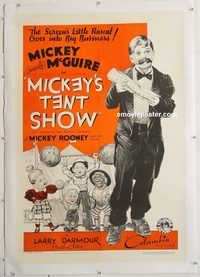 p487 MICKEY'S TENT SHOW linen one-sheet movie poster '33 Mickey Rooney