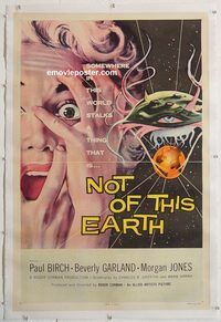 p501 NOT OF THIS EARTH linen one-sheet movie poster '57 Roger Corman