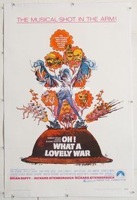 p504 OH WHAT A LOVELY WAR linen one-sheet movie poster '69 WWI comedy!
