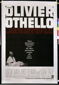 p507 OTHELLO linen one-sheet movie poster '66 Olivier, Shakespeare