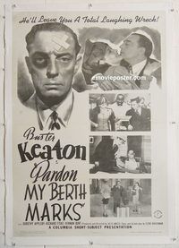 p509 PARDON MY BERTH MARKS linen one-sheet movie poster '40 Buster Keaton