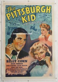 p518 PITTSBURGH KID linen one-sheet movie poster '41 boxer Billy Conn!