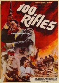 s004 100 RIFLES Pakistani movie poster '69 Jim Brown, Welch