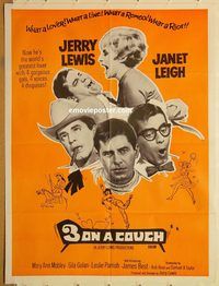 s010 3 ON A COUCH Pakistani movie poster '66 Jerry Lewis, Janet Leigh