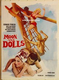s016 5 DOLLS FOR AN AUGUST MOON Pakistani movie poster '70 Mario Bava