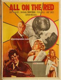 s036 ALL ON THE RED Pakistani movie poster '68 Italian thriller!