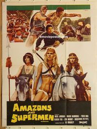s041 AMAZONS AGAINST SUPERMAN #1 Pakistani movie poster '75 Superstooges!