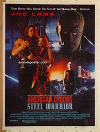 s044 AMERICAN CYBORG Pakistani movie poster '94 The Steel Warrior!