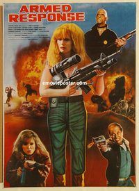 s059 ARMED RESPONSE Pakistani movie poster '86 cheesy action image!
