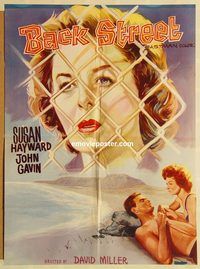 s068 BACK STREET Pakistani movie poster '61 Susan Hayward, John Gavin