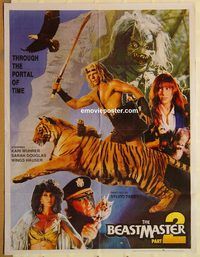 s084 BEASTMASTER 2 style B Pakistani movie poster '91 Marc Singer