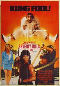 s091 BEVERLY HILLS NINJA Pakistani movie poster '96 Chris Farley